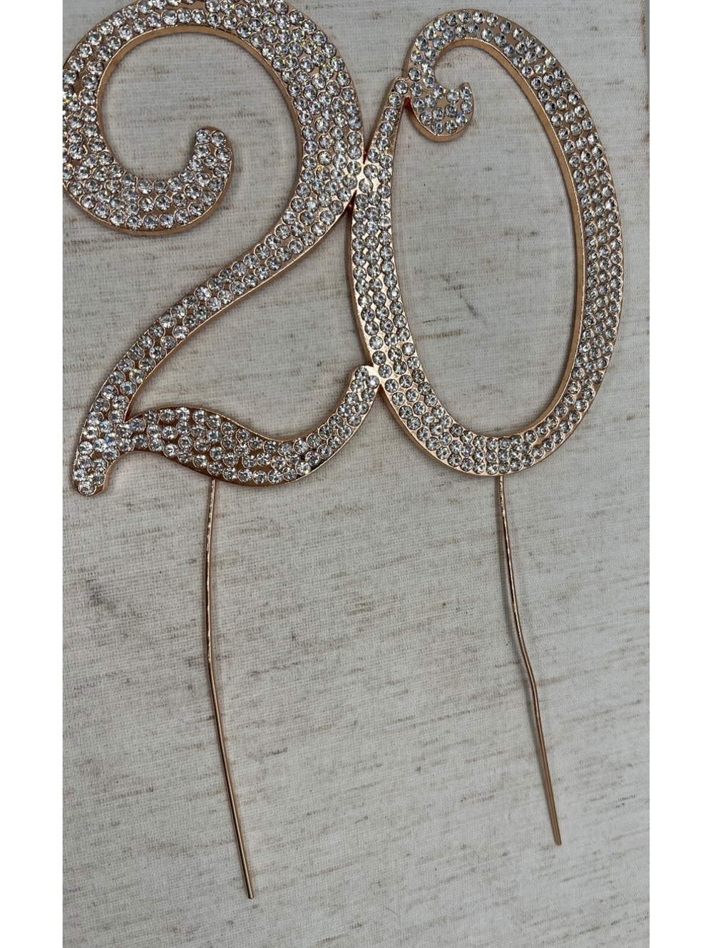 Birthday Cake Topper #20 twenty rose gold bling crystal rhinestone luxury party